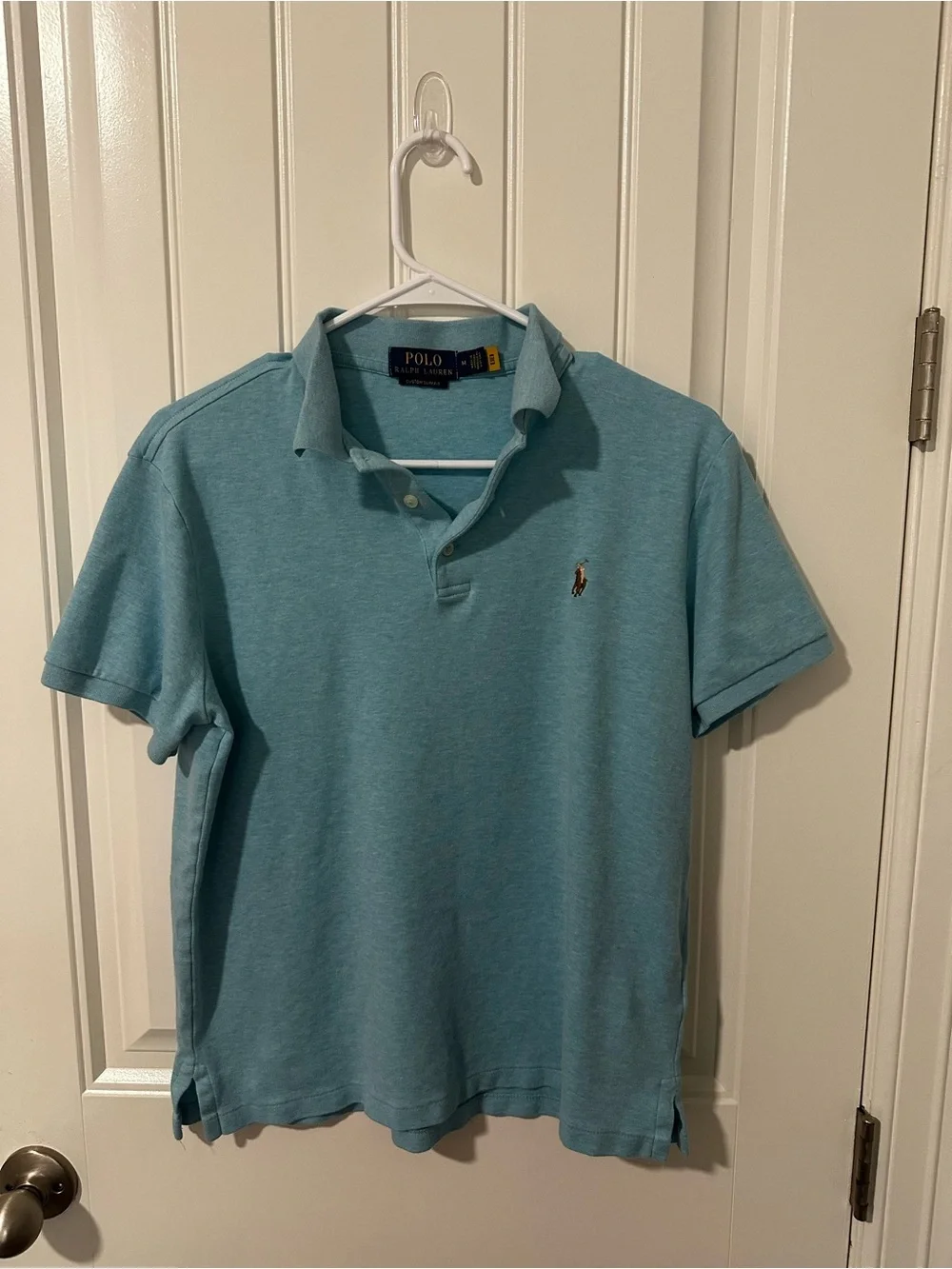 Ralph Lauren Men's Slim Fit Seafoam Sea Blue/Green Polo Shirt